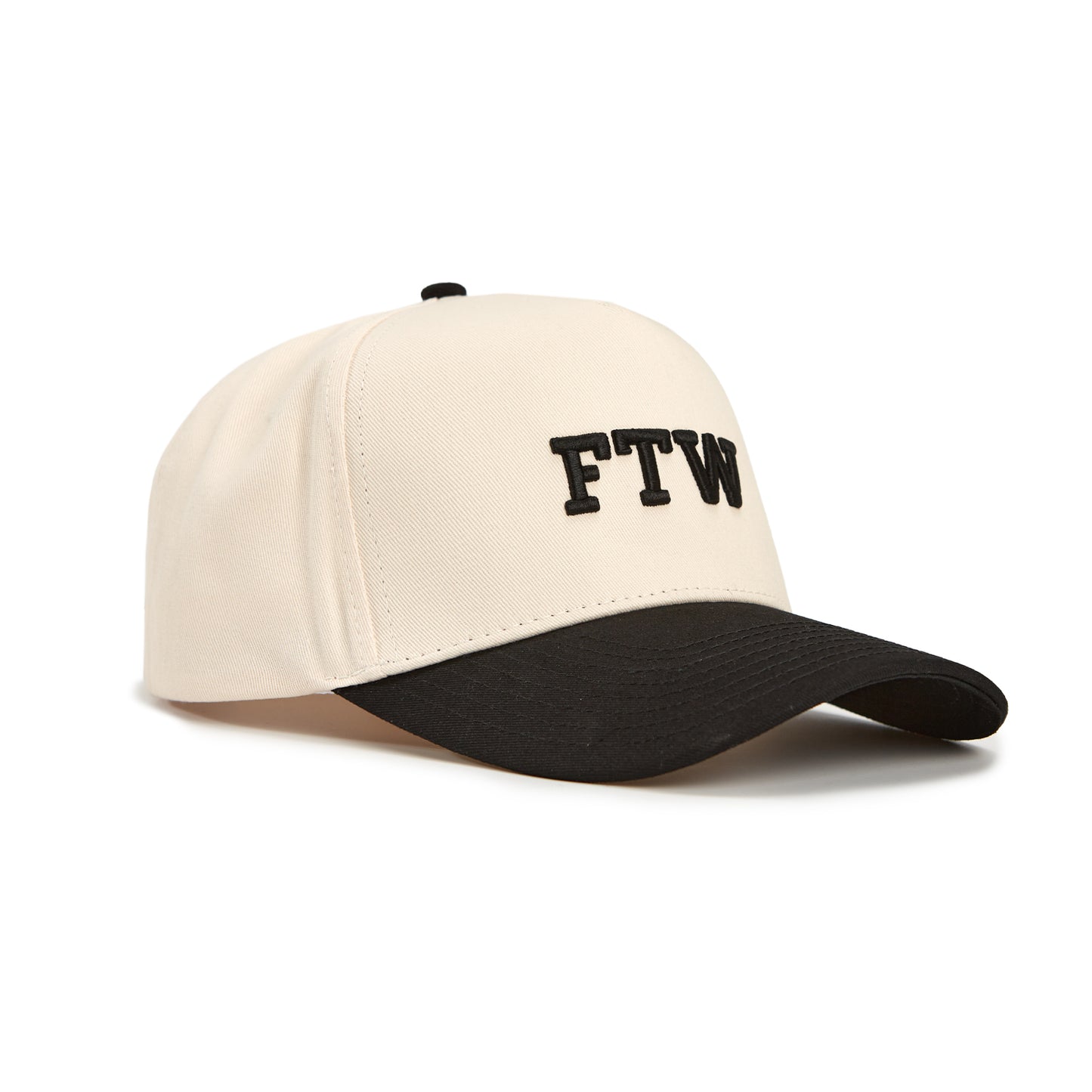 Fort Worth "FTW" Snapback Hat | Cream & Black