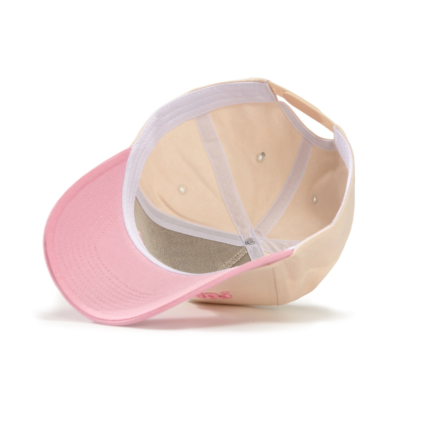 Fort Worth Curved Snapback Hat | Cream & Pink