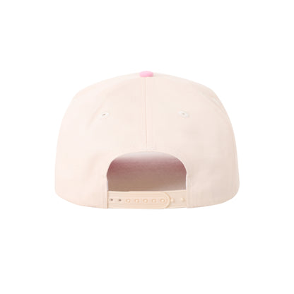 Fort Worth Curved Snapback Hat | Cream & Pink