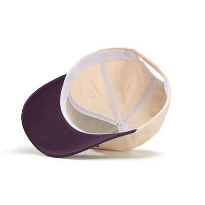 Fort Worth Curved Snapback Hat | Cream & Purple